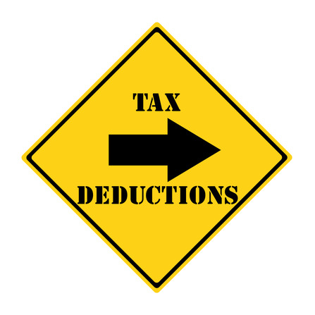 Tax Deductions that way Sign